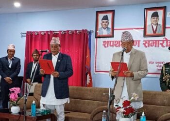कोशीमा मुख्यमन्त्री थापासँगै ३ जना मन्त्रीले लिए सपथ